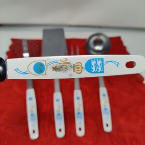 5X Utensils Household Deluxe Japan Stainless Lions Crown Fleur de Lis Vtg